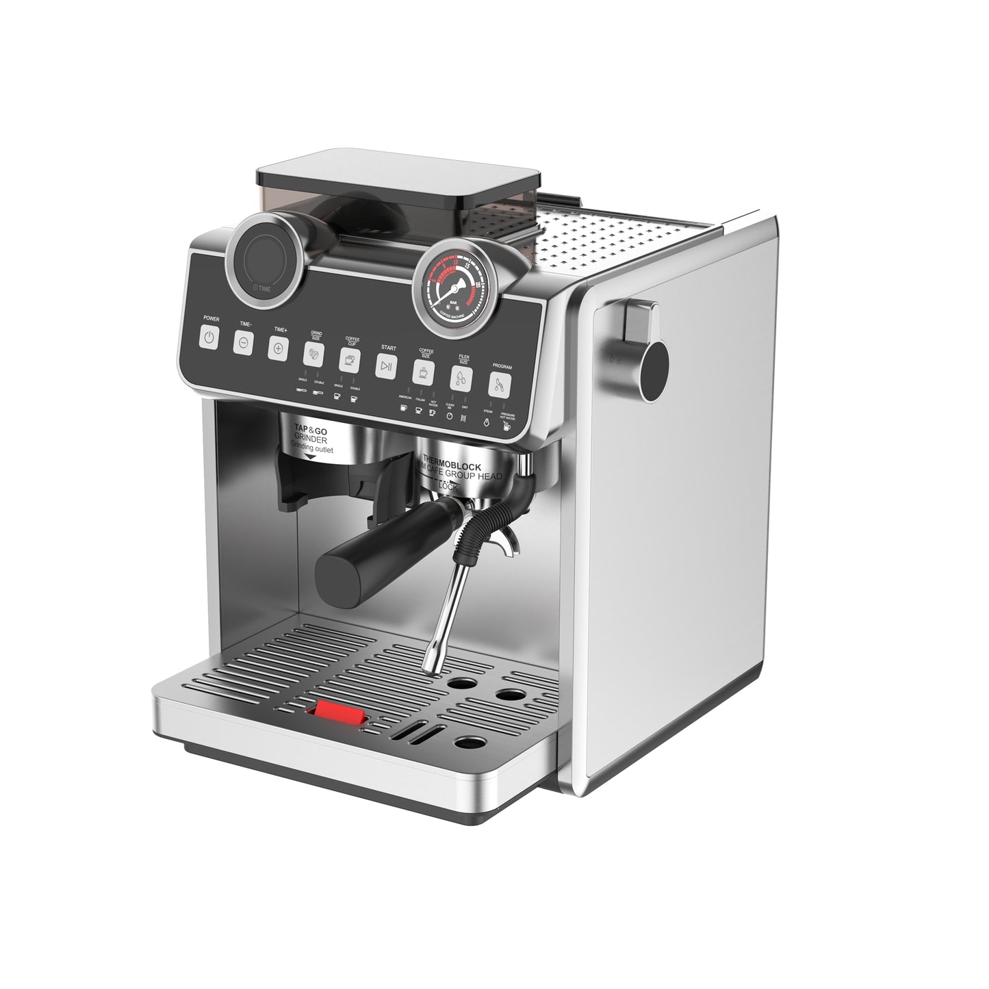 CHCOFF653 ESPRESSO Coffee Machine Double Boiler And Double Pump 20Bar Extraction With Bean Grinder